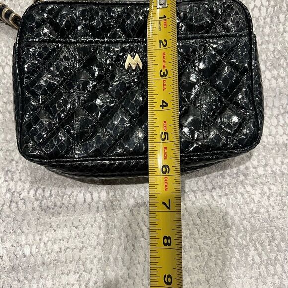 Vintage Black Maryann Rosenfeld Snakeskin Evening Bag with Chain Strap & Tassel - Picture 4 of 7